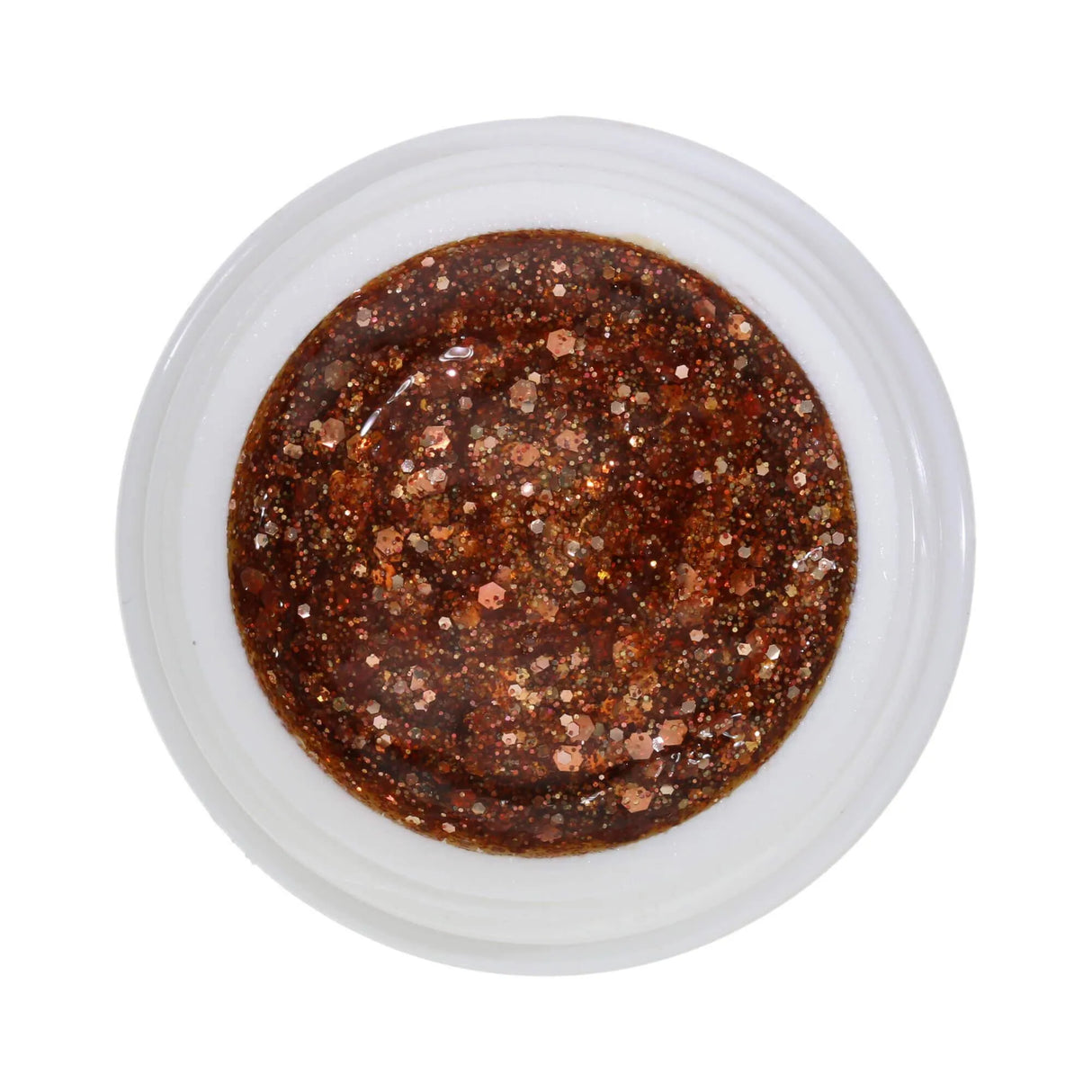 #259 Premium-GLITTER Color Gel 5ml Blassroter Glitter unterstützt durch kupferfarbene Glitterfäden - MSE - The Beauty Company