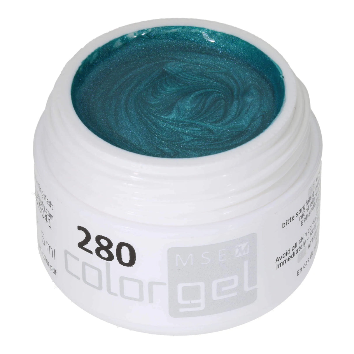#280 <<<< t55>37>36>5>remium-EFFEKT Color Gel 5ml Mittleres Blaugrün mit dezentem Perlglanz