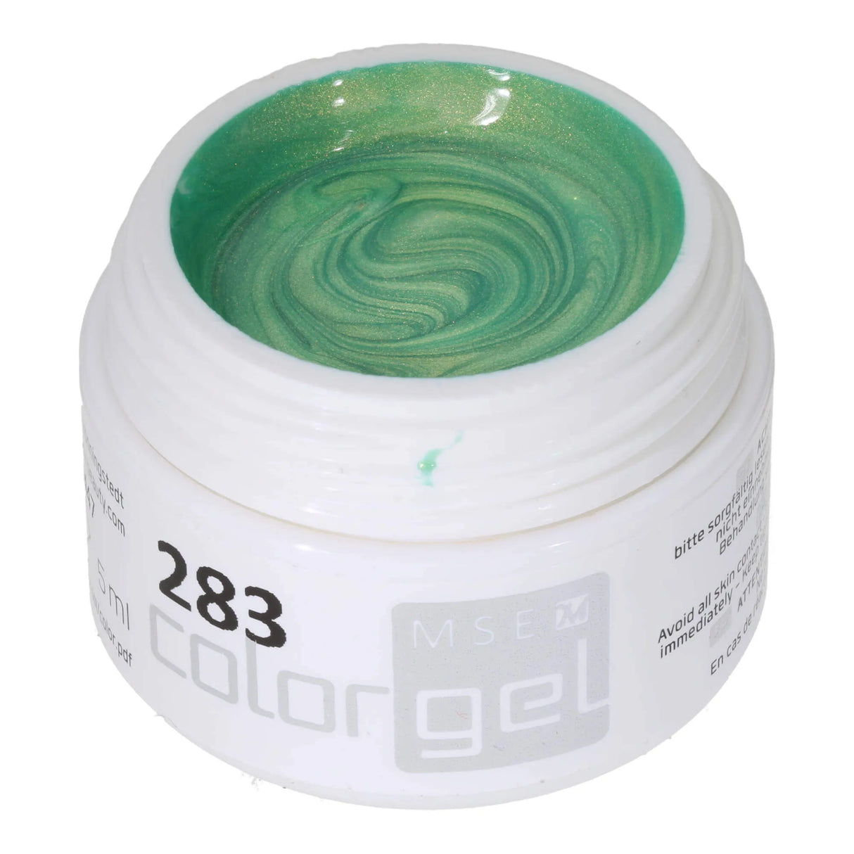 #283 << t51>5>remium-EFFEKT Color Gel 5ml Helles Maigrün miт dezenтem goldenem Perlglanz