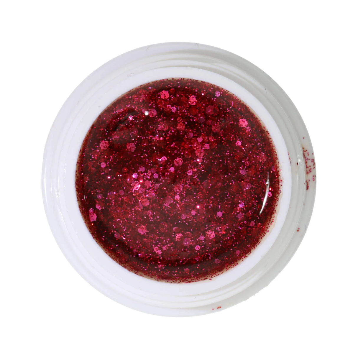 #286 <<<< t54>53>48>5>remium-GLITTER Color Gel 5ml Klares Gel mit Glitter in Rot und Pink