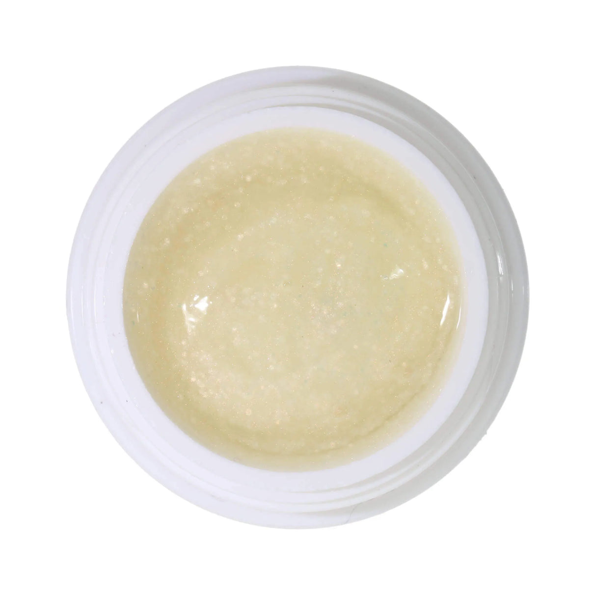 #295 <<< t63>43>5>remium-GLITTER Color Gel 5ml Weiss mit kupfergoldenem Glitter