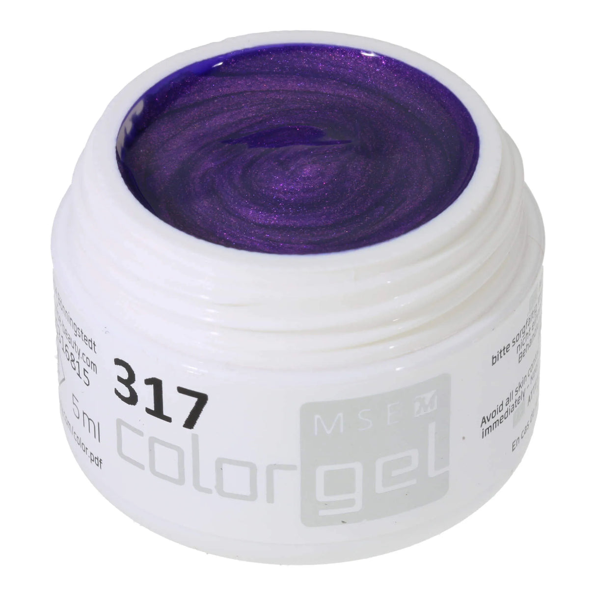 #317 Gel de Color Premium-EFECTO 5ml Violeta Brillante con Destellos Rosados