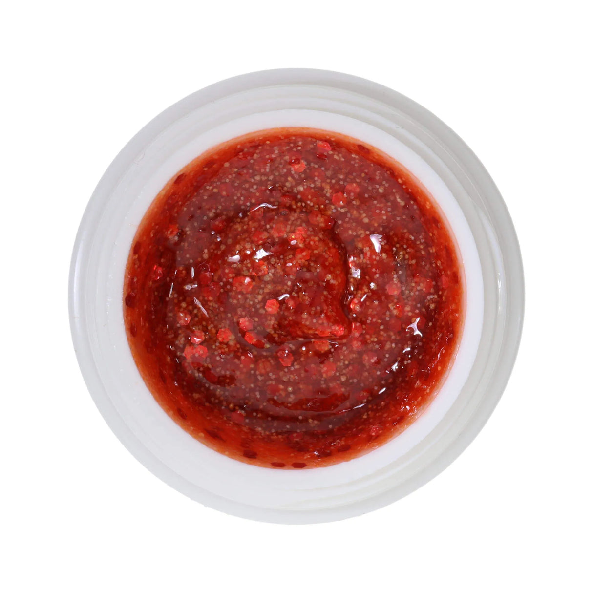 #324 <<<<<<< t88>78>77>52>41>38>5>remium-GLITTER Color Gel 5ml Zartrotes Gold mit feinem irisierenden Glitter und roten Akzenten