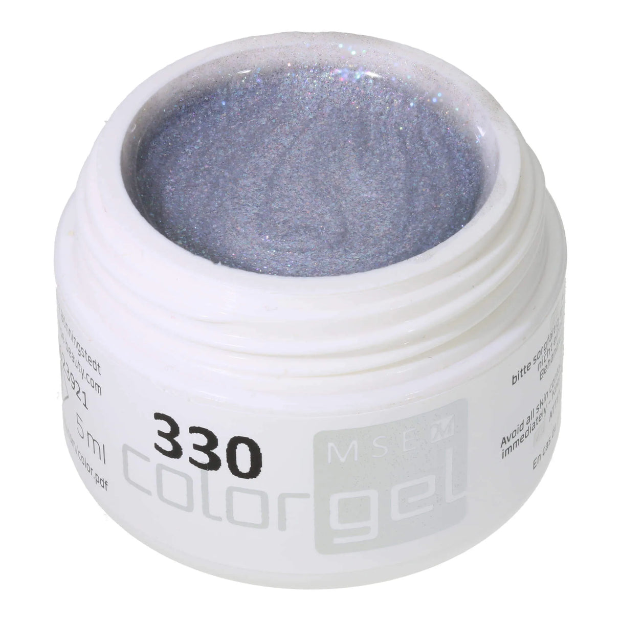 #330 Gel de Color Premium-EFFEKT 5ml Gris Pálido con Perlado Multicolor