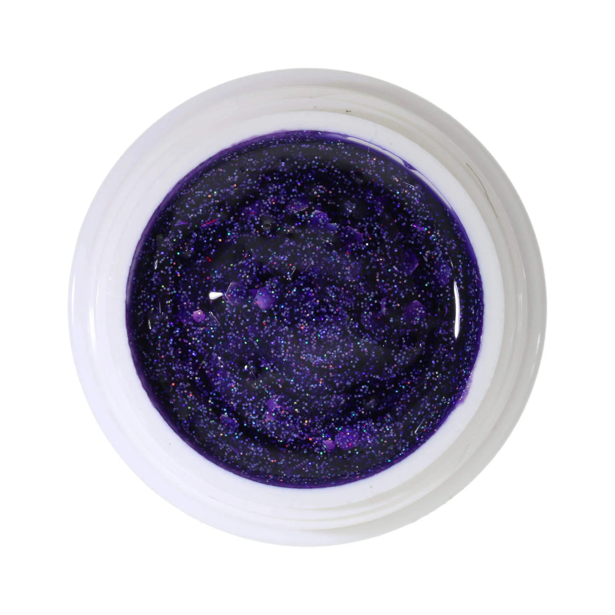 #350 Premium-GLITTER Color Gel 5ml Purple Gel with Fine Purple Glitter and Chunky Rainbow Accents