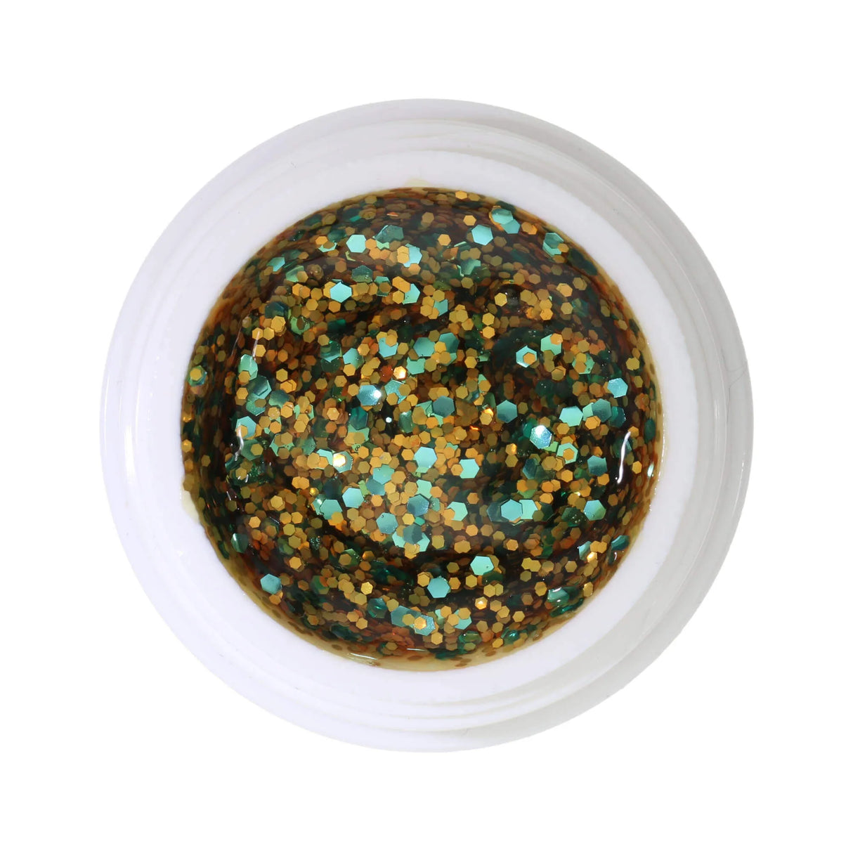 #351 Gel Couleur PAILLETTES Premium 5ml Mélange de paillettes orange et turquoise