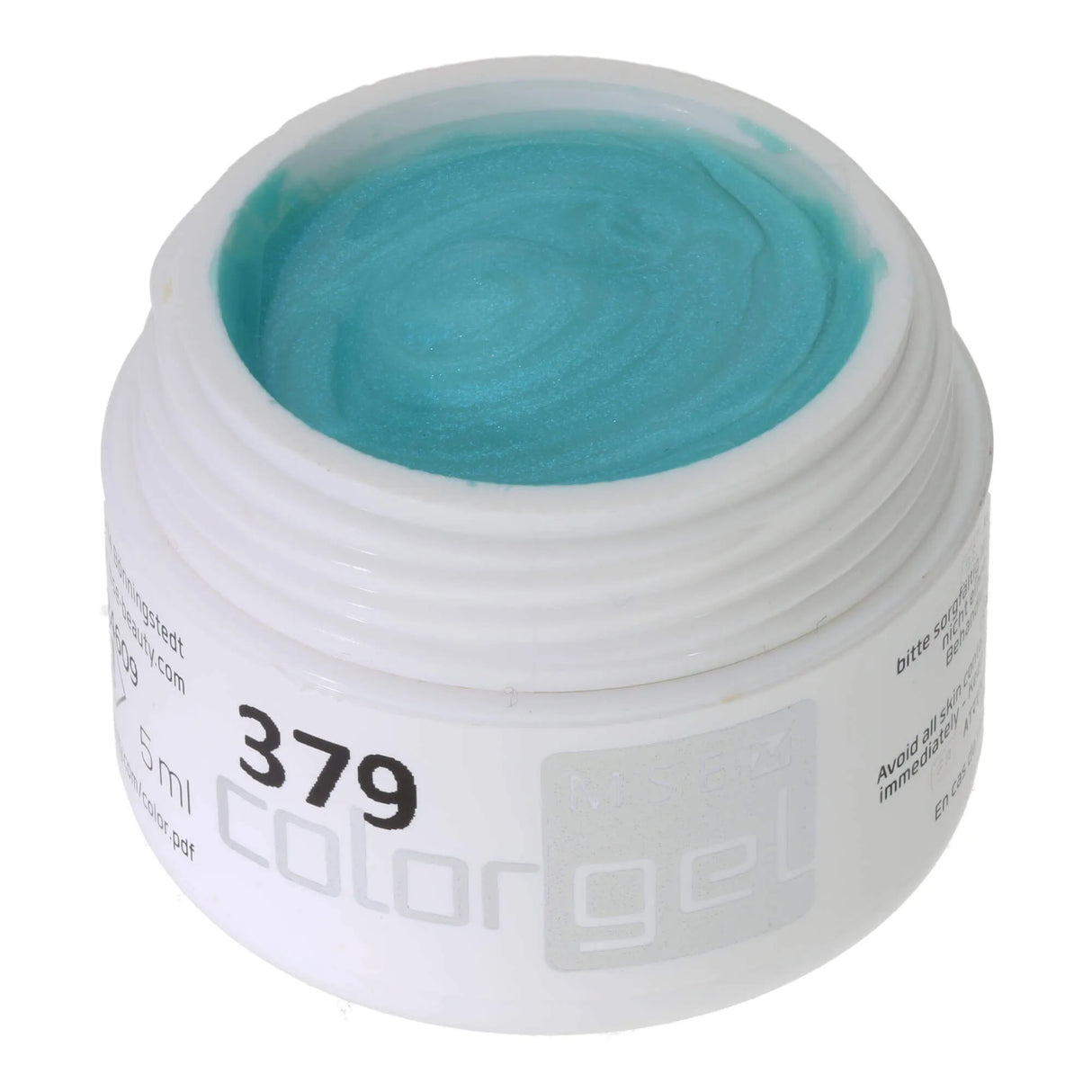 #379 <<<<< t59>47>45>37>5>remium-EFFEKT Color Gel 5ml Mintgrün mit türkisem Glitter