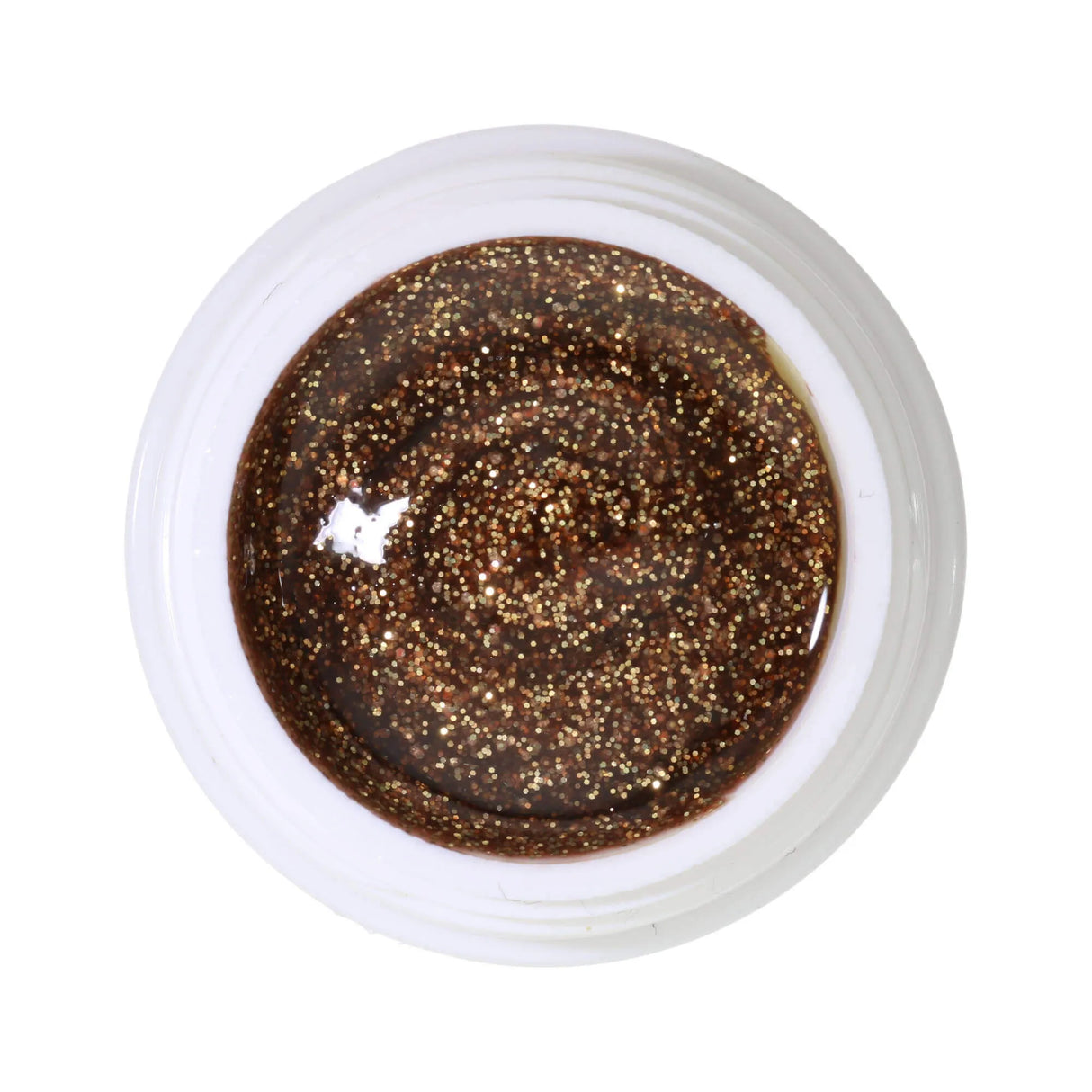 #384 Premium-GLITTER Gel de Color 5ml Marrón con Glitter Dorado