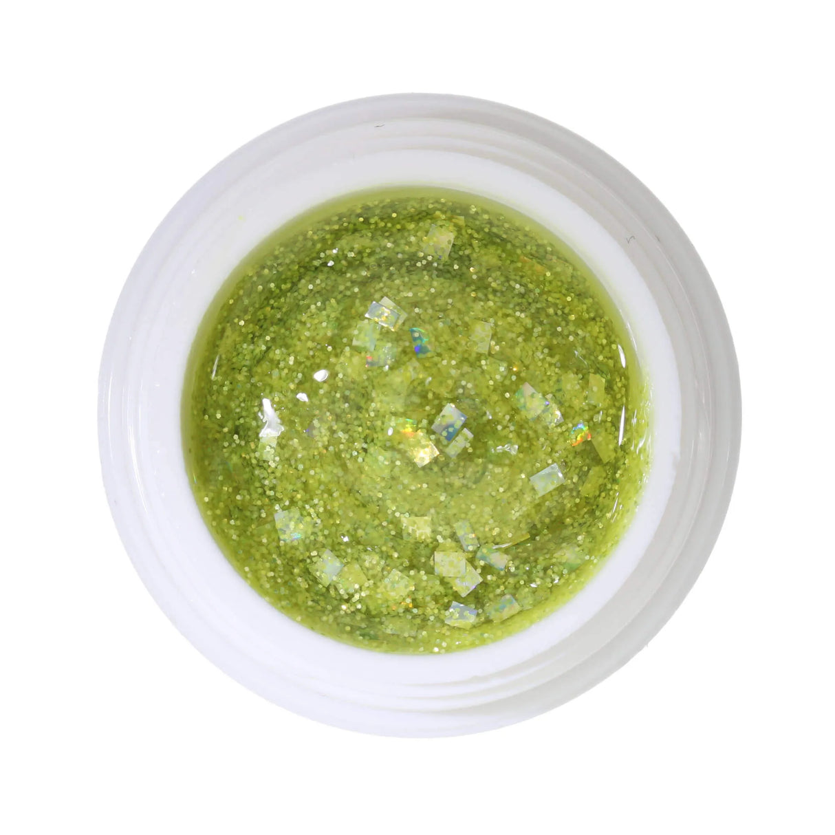 #388 << t78>5>remium-GLITTER Color Gel 5ml Gel aus gelb-irisierendem und silbernem Glitter