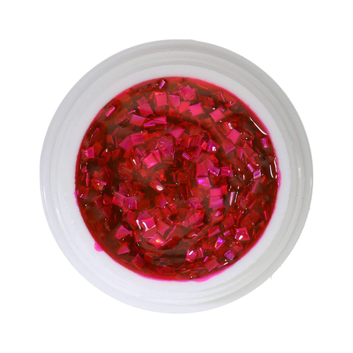 #410 Премиум-EFFEKT Цветной гель 5 мл Полупрозрачный интенсивно-розовый гель с радужным эффектом