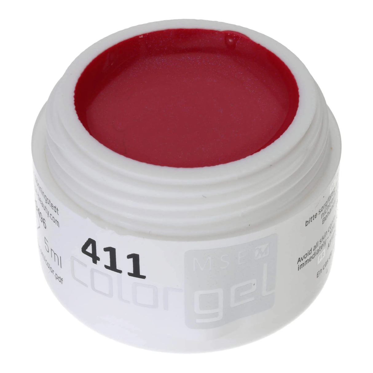 #411 << t39>5>remium-EFFEKT Color Gel 5ml LeuchTendes zarT schimmerndes Pink