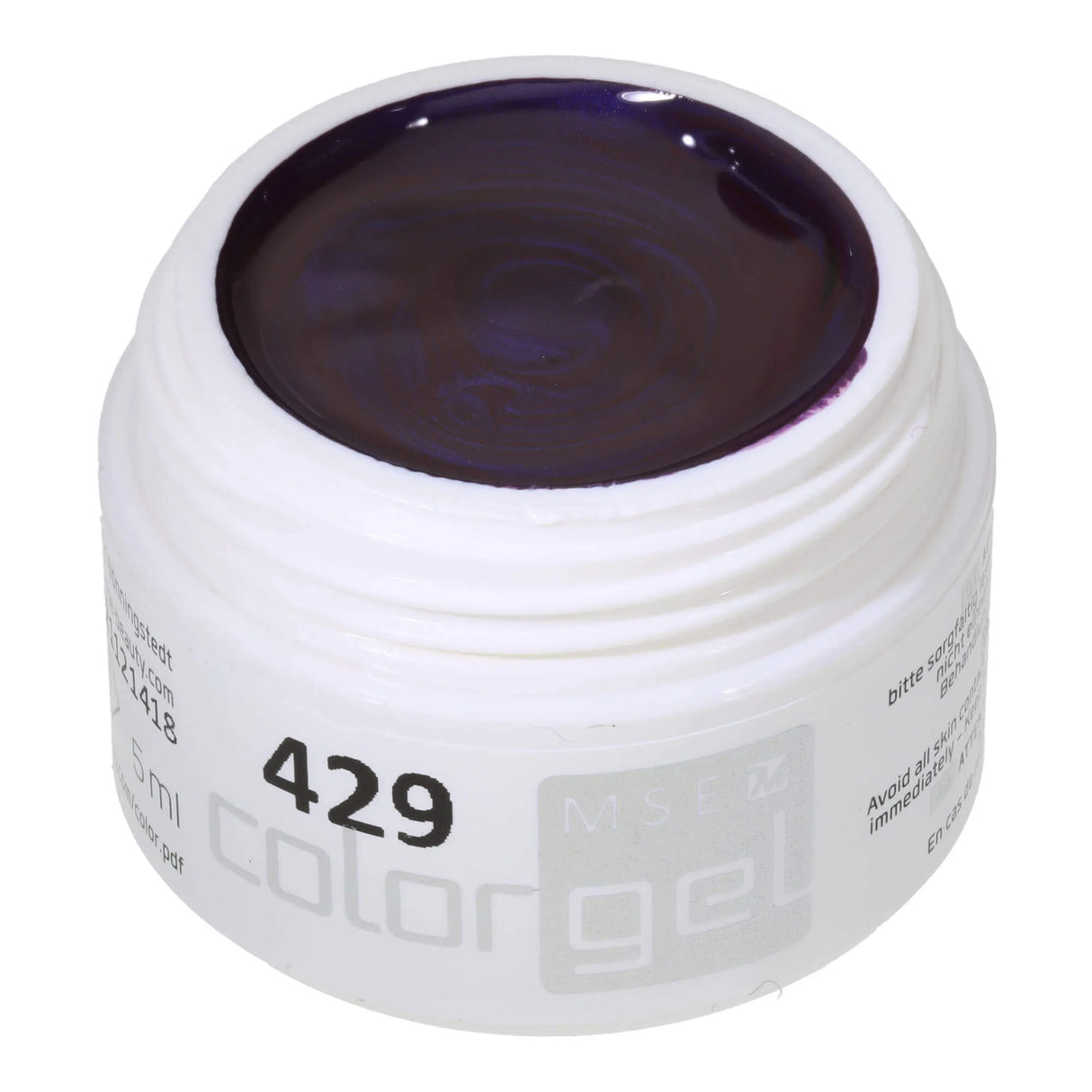 #429 <<<< t68>67>39>5>remium-EFFEKT Color Gel 5ml Leicht schimmernder dunkler Violettton