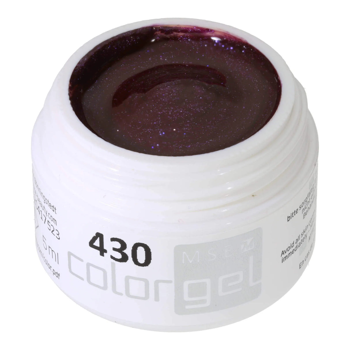 #430 <<<<< t64>52>48>47>5>remium-EFFEKT Color Gel 5ml Dunkles Violett mit feinen Glitzerpartikeln