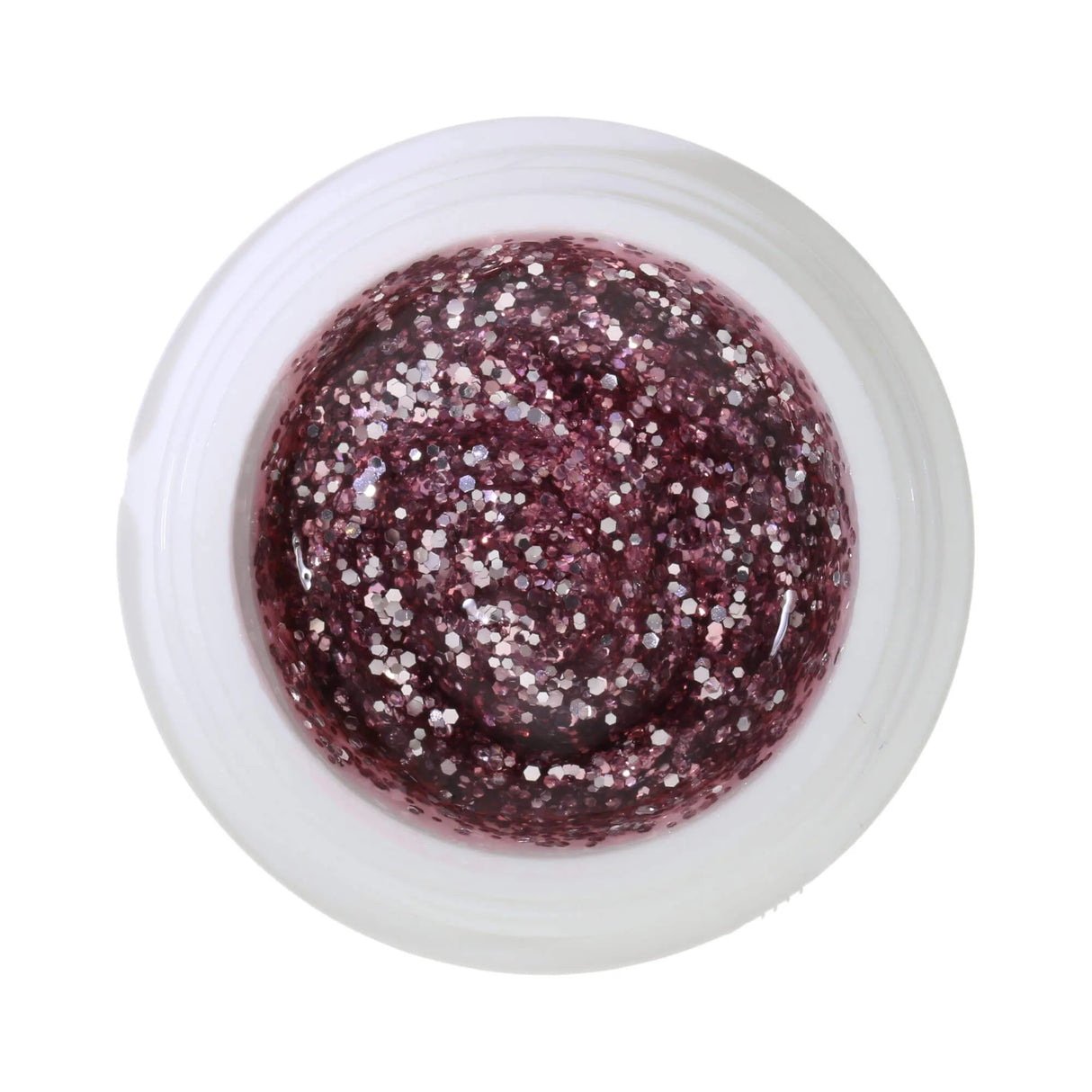 #438 Gel de Color Premium-GLITTER 5ml Gel lila con brillo plateado