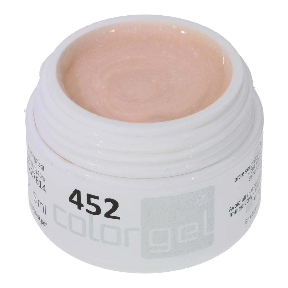 #452 Премиум-ГЛИТТЕР Цветной гель 5 мл Бледно-розовый гель с радужным эффектом