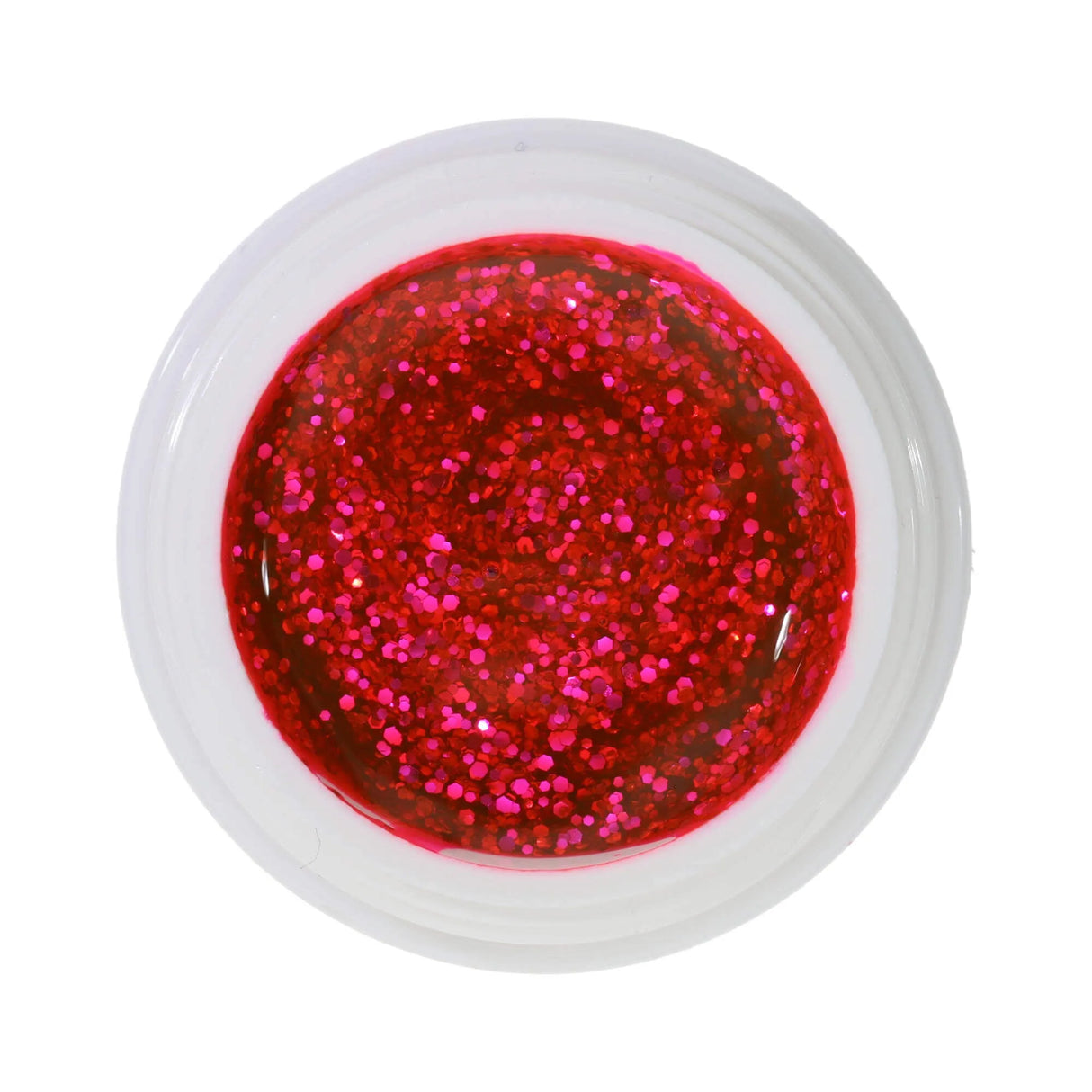 #456 <<< t65>47>5>remium-GLITTER Color Gel 5ml Neon-Pink miT grobem Silberglitter