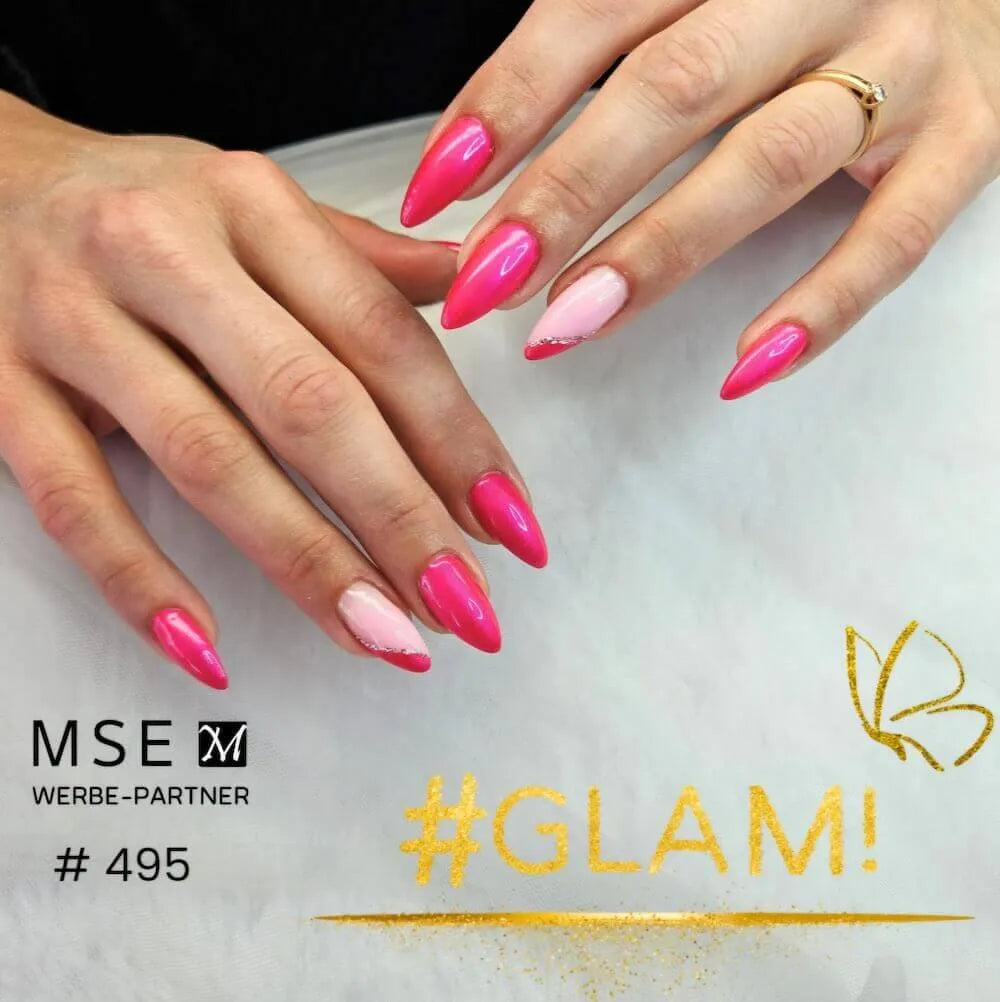 #495 << t46>5>remium-EFFEKT Color Gel 5ml Neon-Pink mit dezentem Schimmer