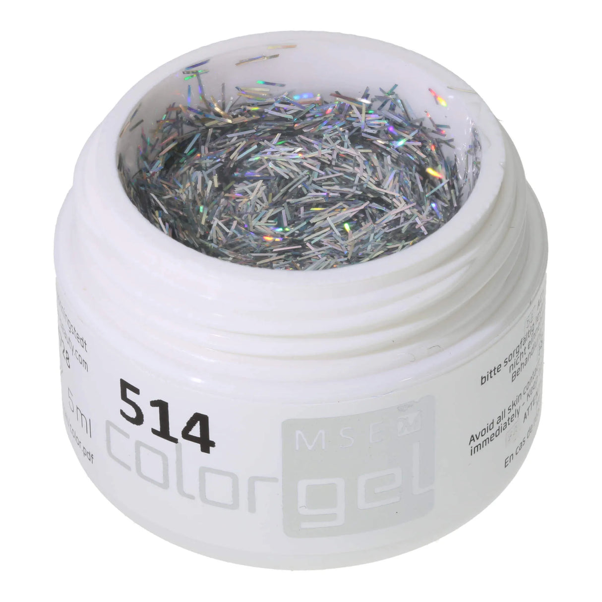 #514 << t43>5>remium-GLITTER Color Gel 5ml Klar Glitter