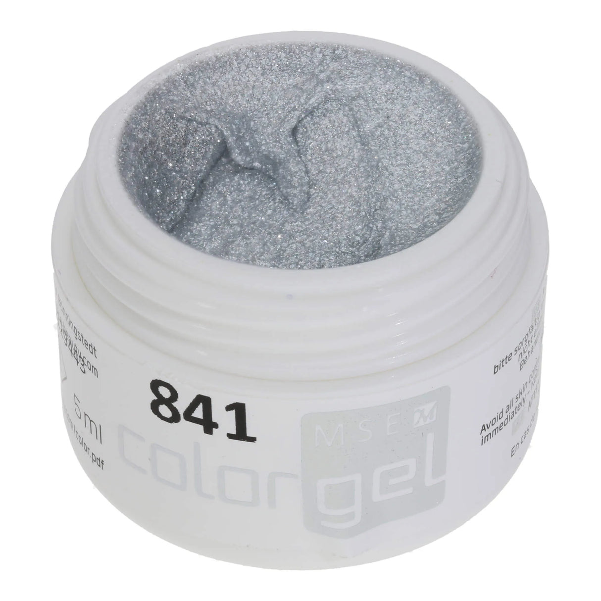 #841 Premium-GLITTER  Color  Gel 5ml  Weiss