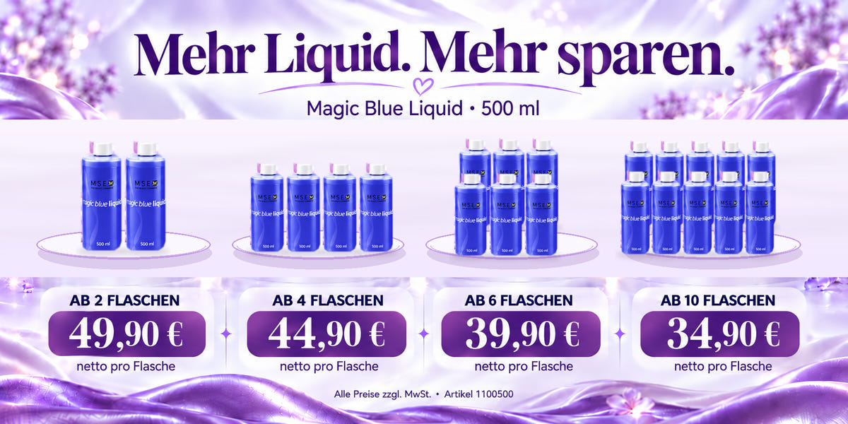 Magic Blue Liquid 500 ml mit exakt 2, 4, 6 und 10 Flaschen sowie Netto-Staffelpreisen