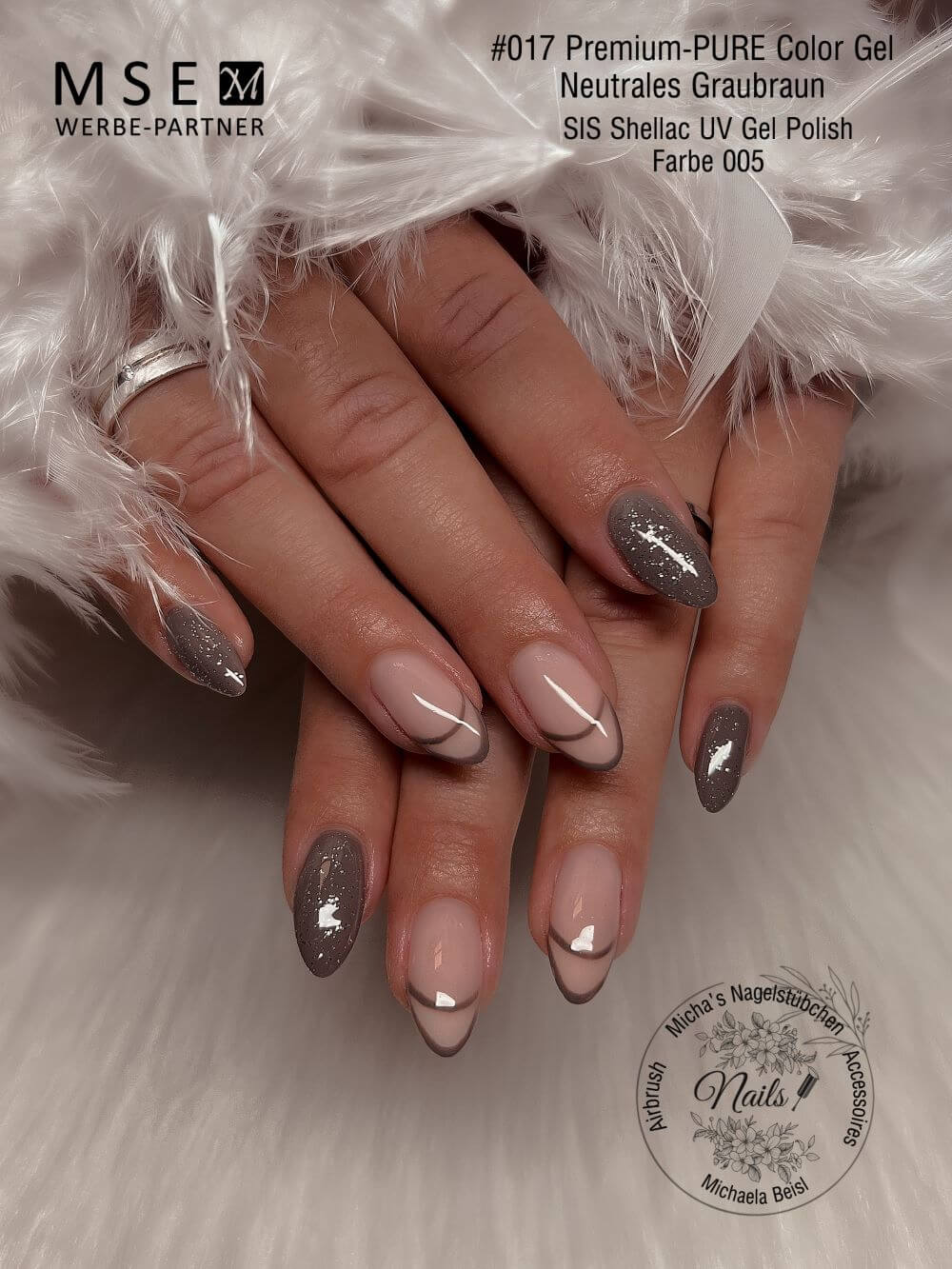 #017 Premium-PURE Color Gel 5ml Neutrales Graubraun - MSE - The Beauty Company