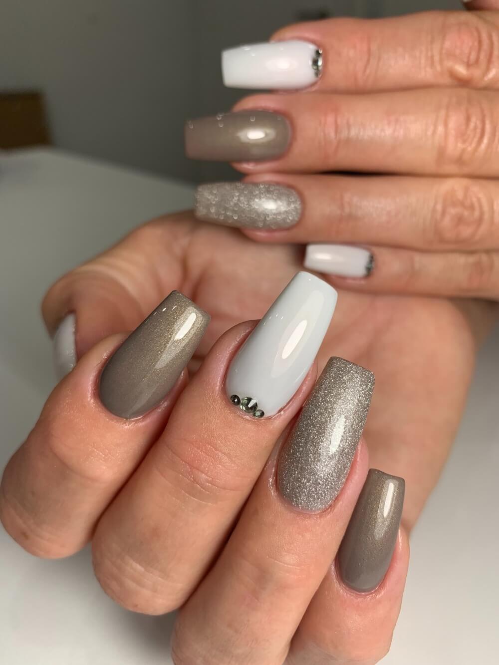 #022 Premium-EFFEKT Color Gel 5ml Elegantes Graubraun mit gold/grünem Perlglanz - MSE - The Beauty Company