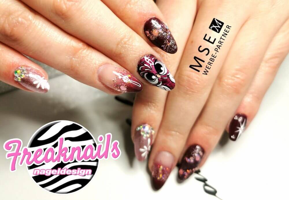 #057 Premium-EFFEKT Color Gel 5ml Kombination aus dunklem Pink und Rotviolett mit Perlmuttschimmer - MSE - The Beauty Company