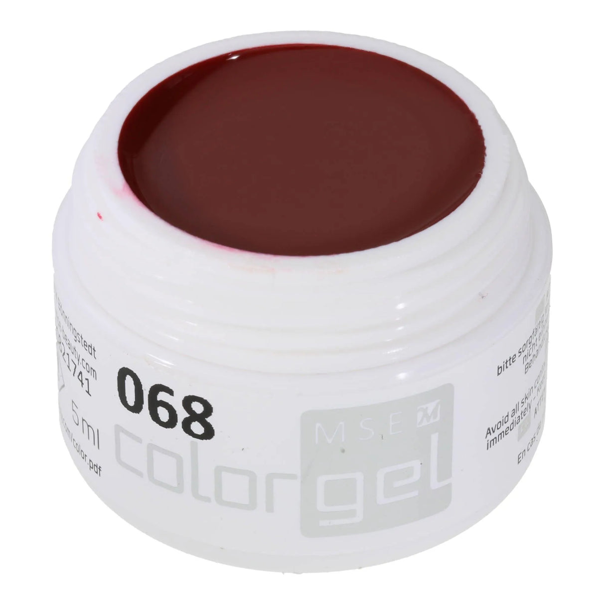 #068 Premium-PURE Color Gel 5ml Dunkelrot mit leichtem Braunanteil - MSE - The Beauty Company