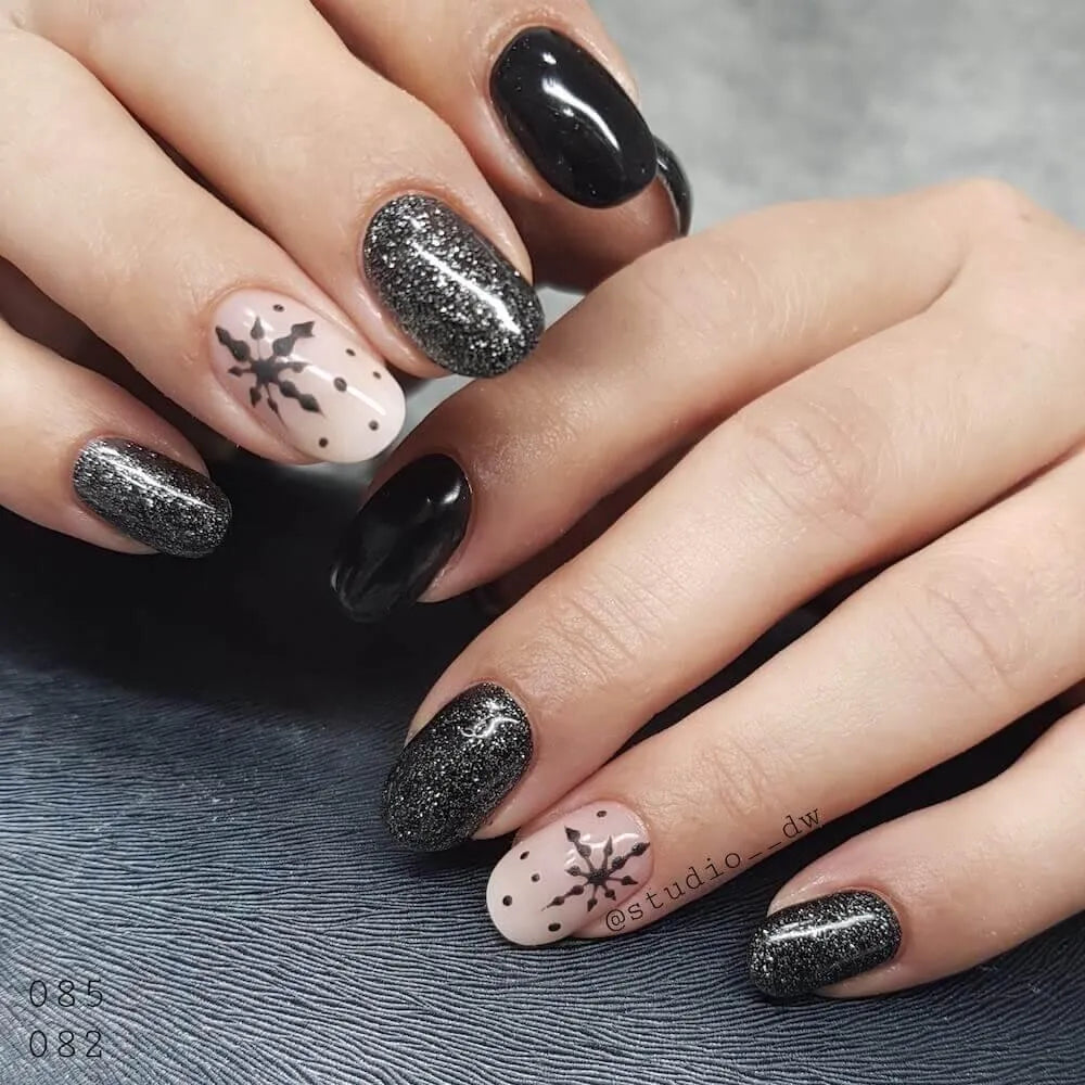 #085 Premium-EFFEKT Color Gel 5ml Schwarz mit ausgeprägtem Silberglitter - MSE - The Beauty Company