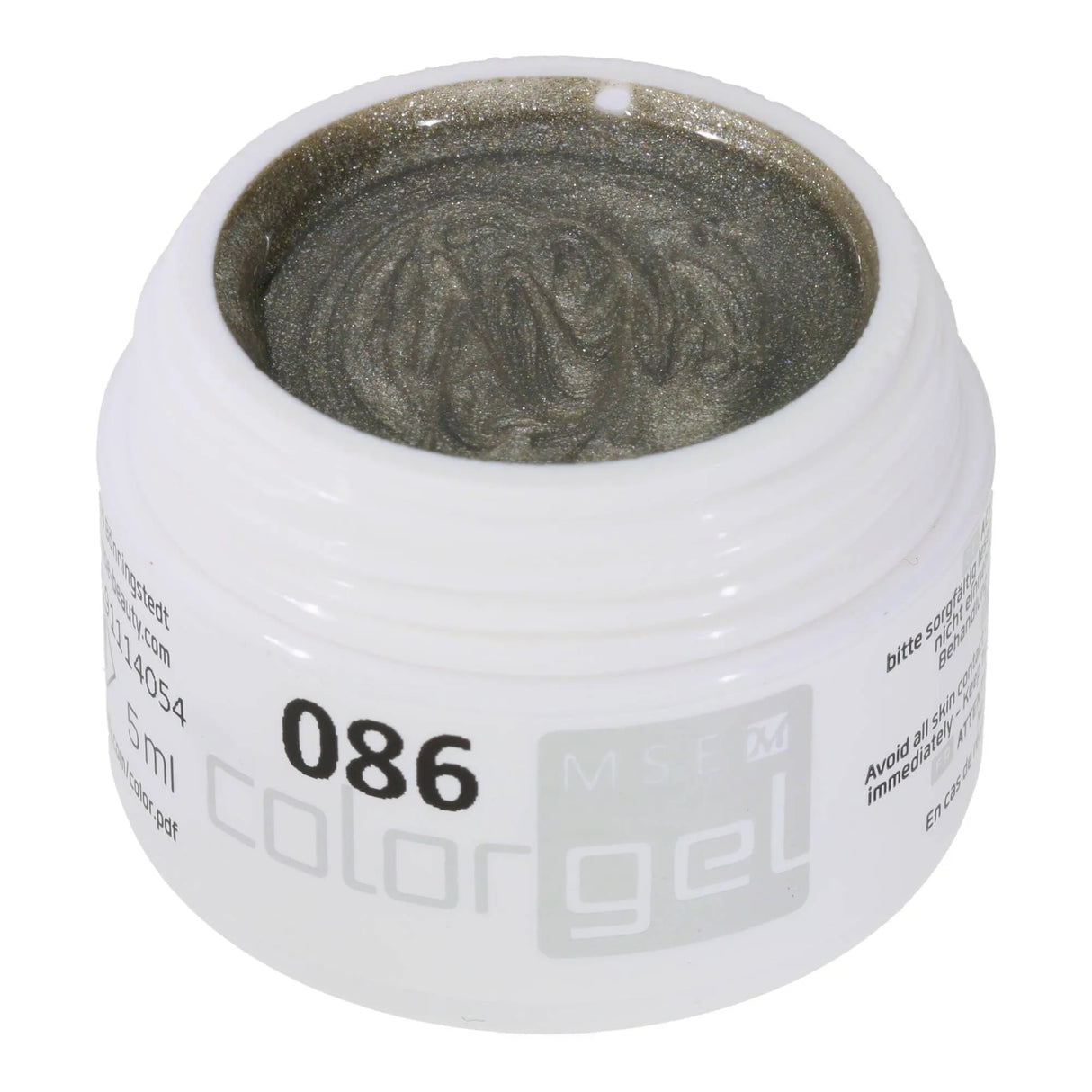 #086 Premium-EFFEKT Color Gel 5ml Metallic Silber mit goldfarbendem Unterton - MSE - The Beauty Company
