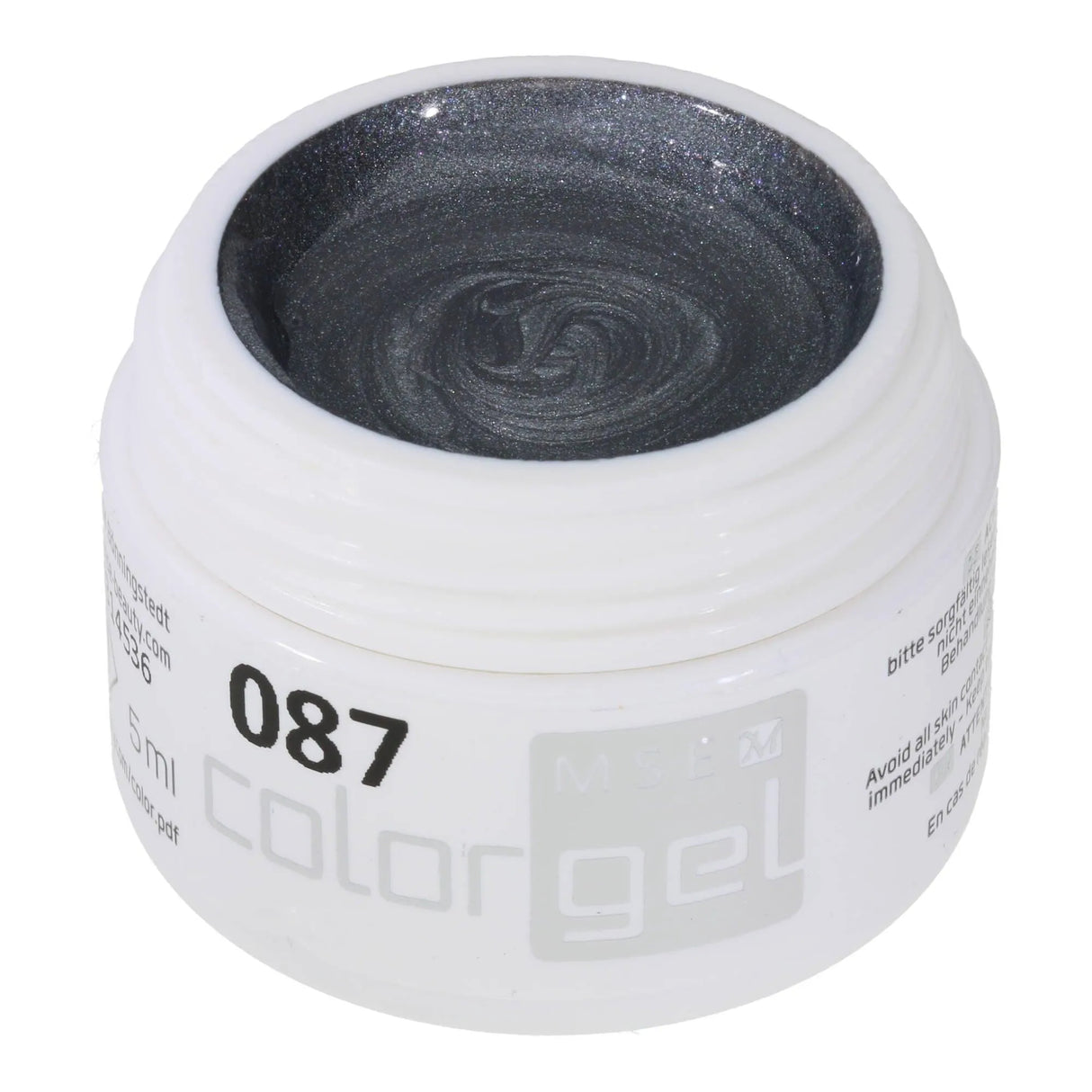 #087 Premium-EFFEKT Color Gel 5ml Metallic Silber mit blauem Unterton - MSE - The Beauty Company