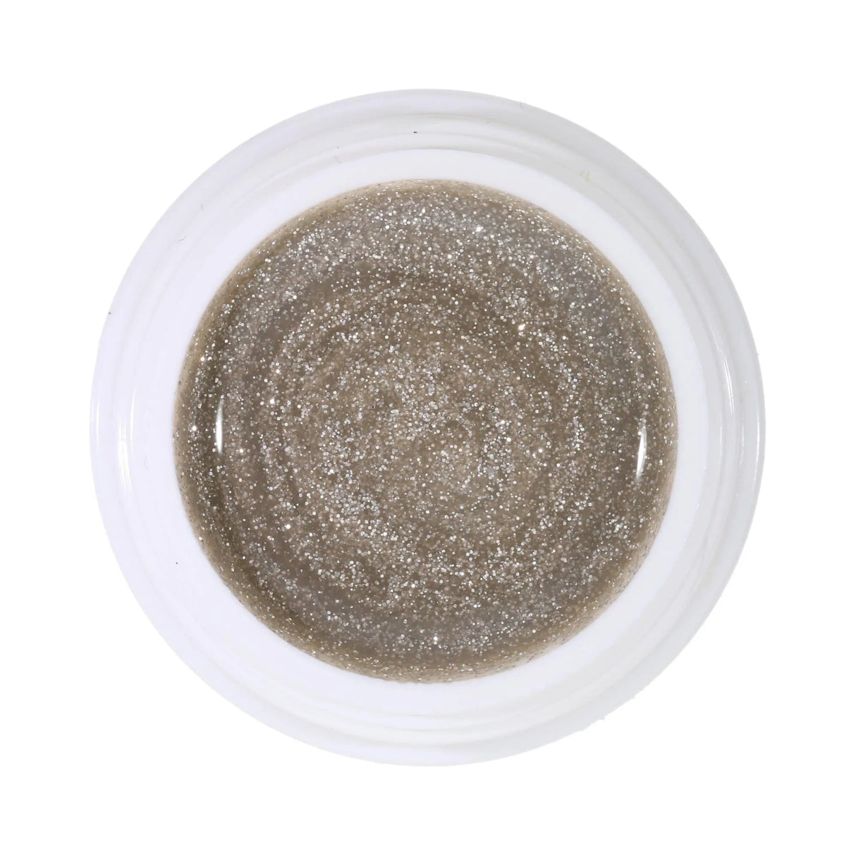 #116 Premium-GLITTER Color Gel 5ml Blasses, leicht transparentes Beige mit feinem silbernen Glitter - MSE - The Beauty Company
