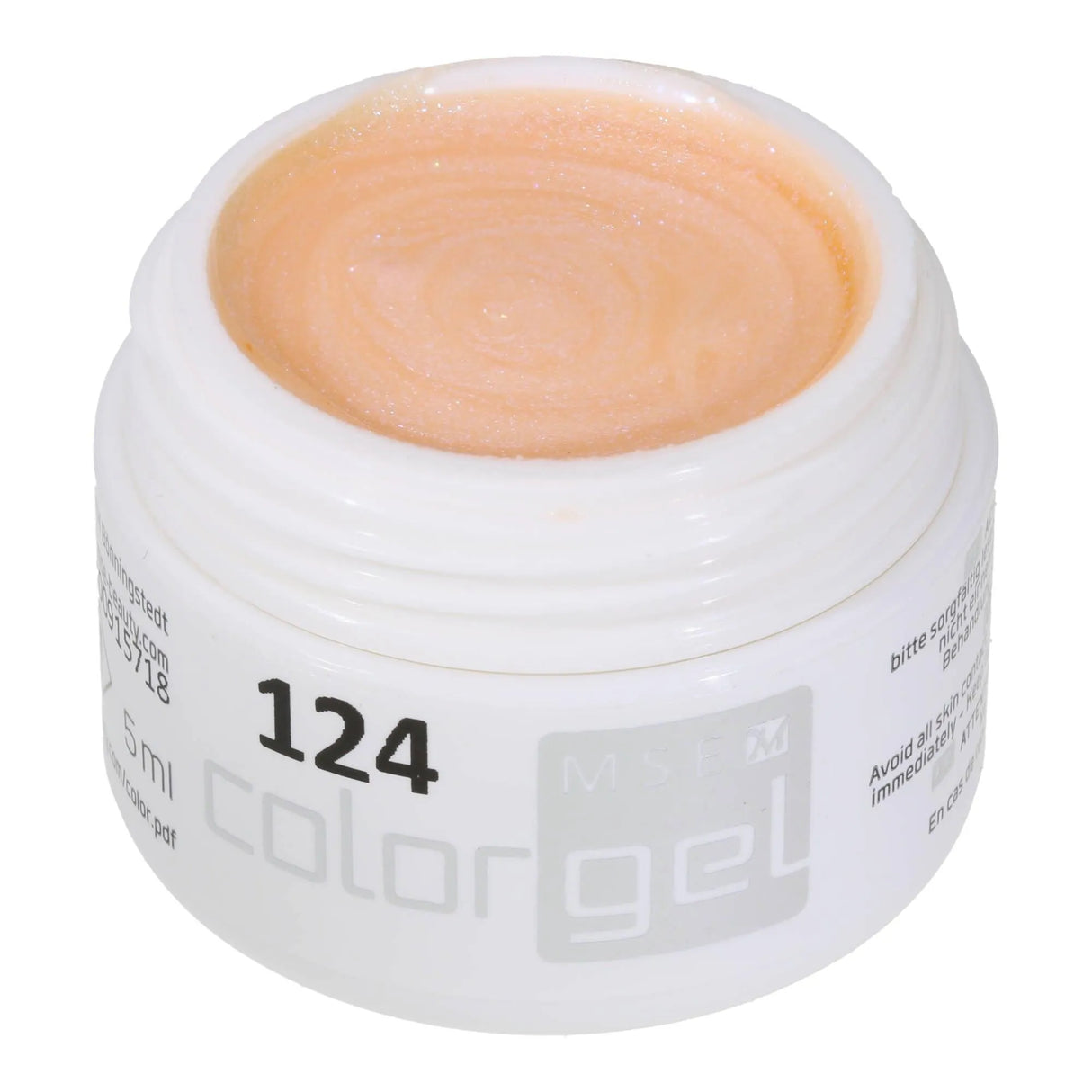 #124 Premium-EFFEKT Color Gel 5ml Transparentes Blassorange mit ausgeprägtem blauen Perleffekt - MSE - The Beauty Company