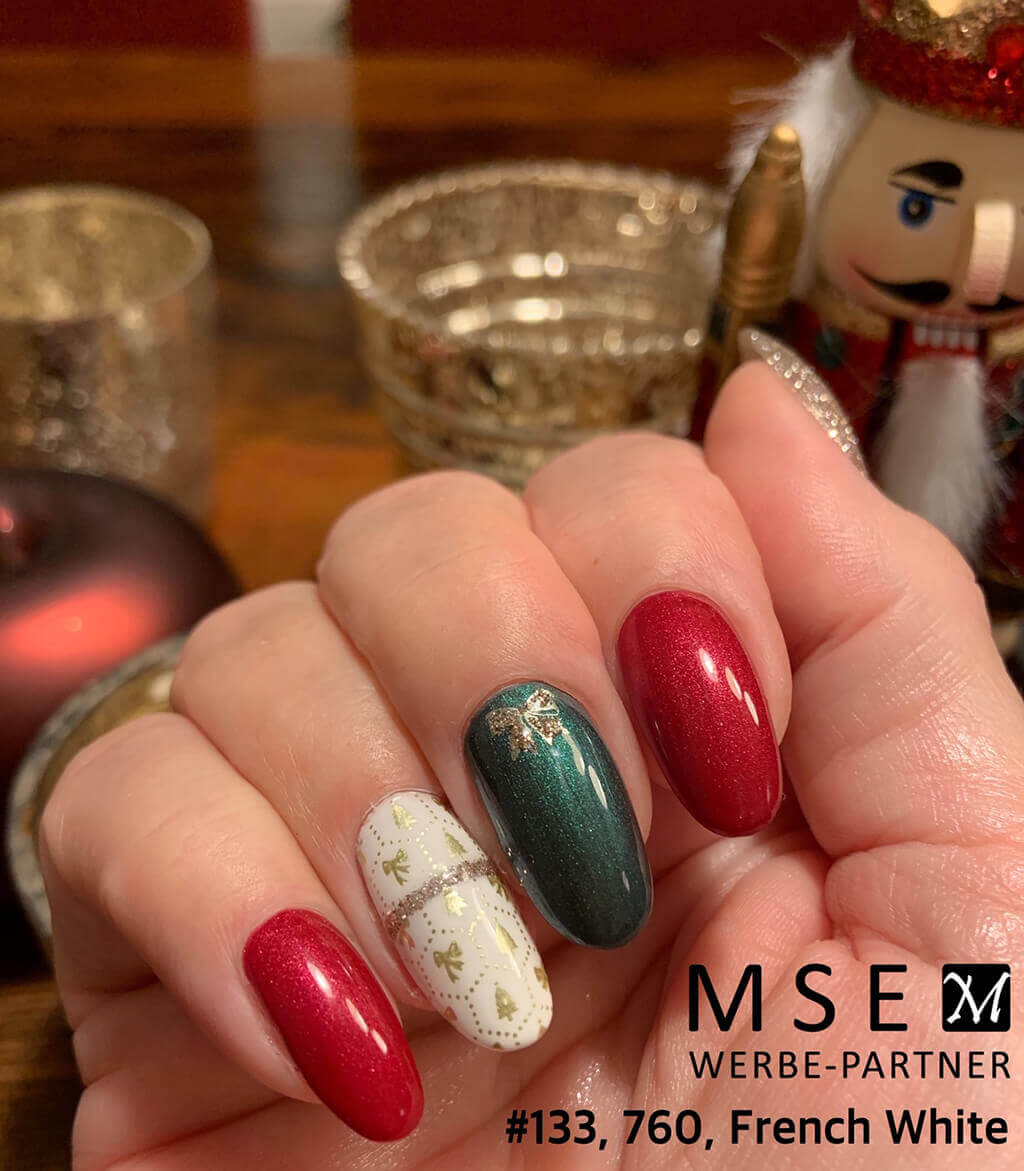 #133 Premium-EFFEKT Color Gel 5ml Dunkelgrün mit grünem Perlglanz - MSE - The Beauty Company