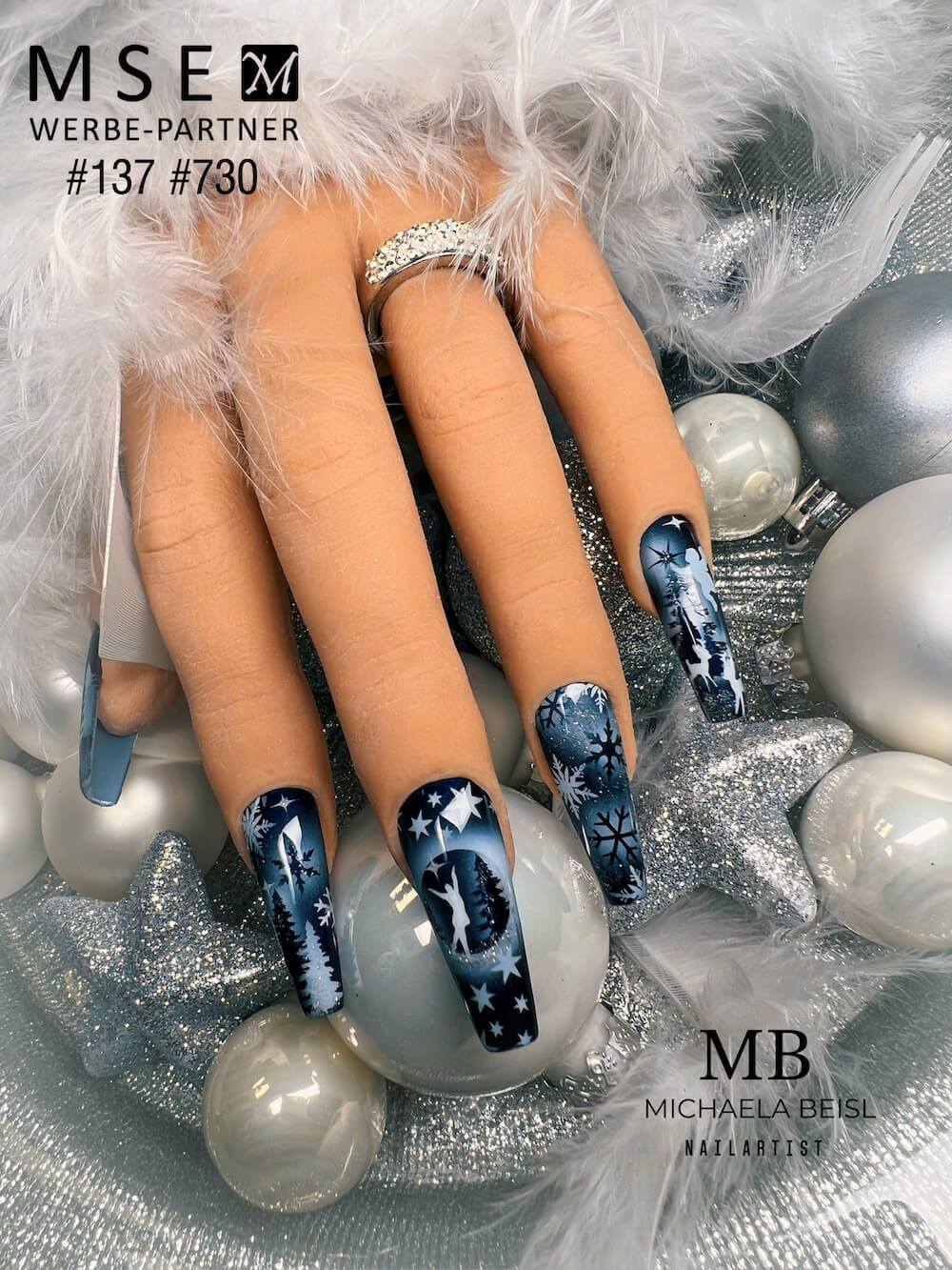 #137 Premium-EFFEKT Color Gel 5ml Sehr dunkles Blau mit blauem Perlglanz - MSE - The Beauty Company