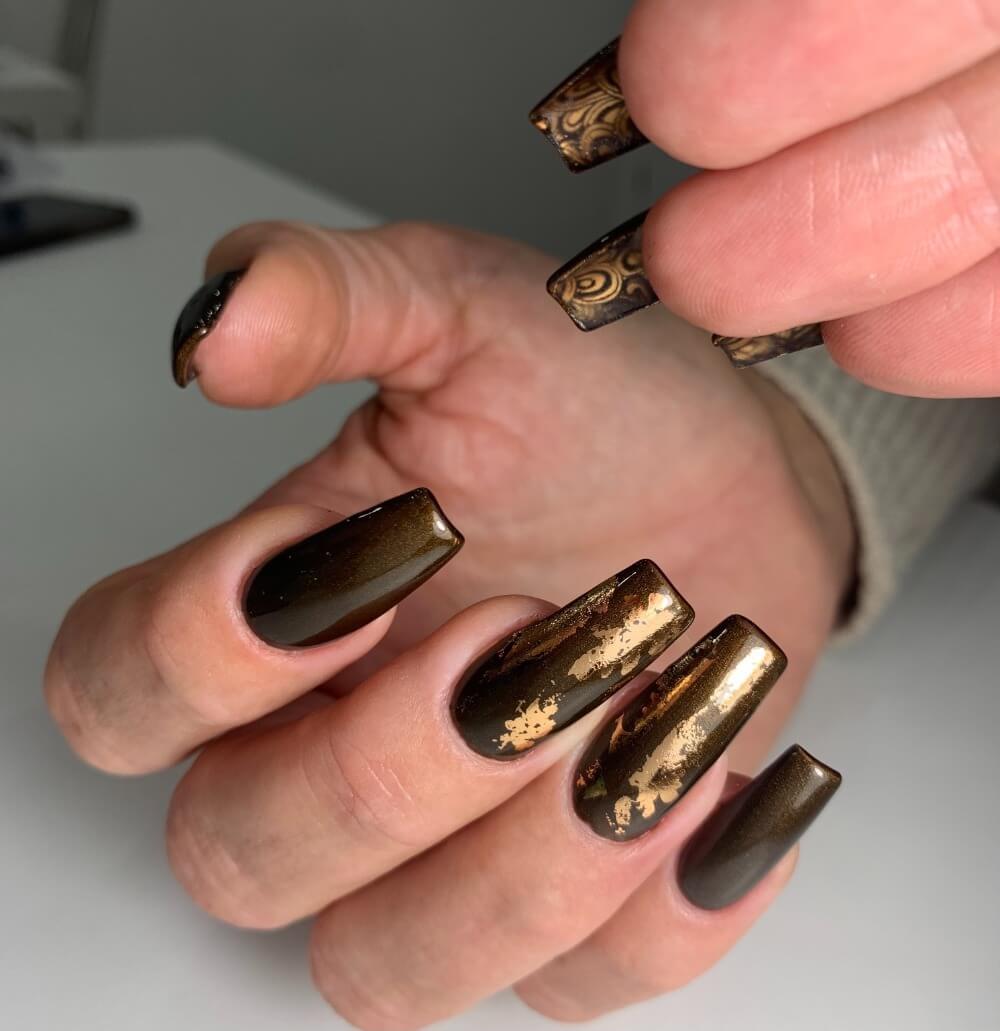 #208 Premium-EFFEKT Color Gel 5ml Dunkelbraun mit dezentem Goldschimmer - MSE - The Beauty Company