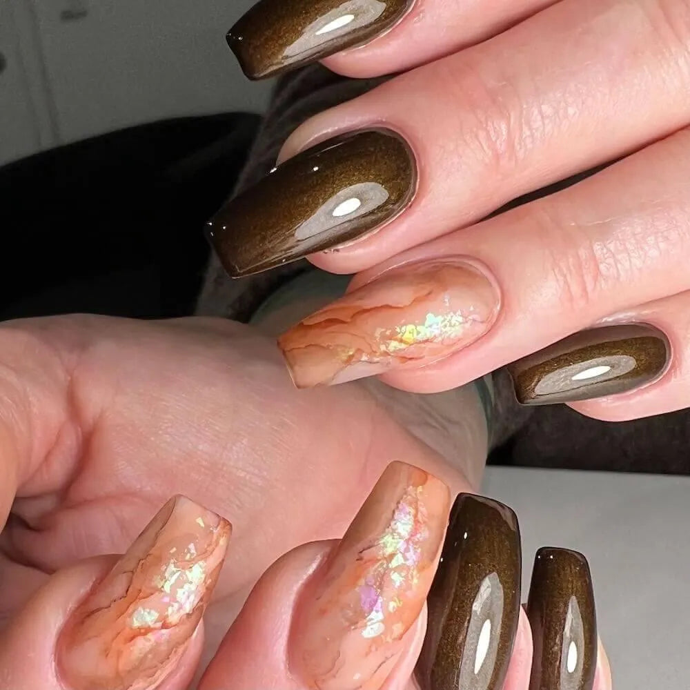 #208 Premium-EFFEKT Color Gel 5ml Dunkelbraun mit dezentem Goldschimmer - MSE - The Beauty Company