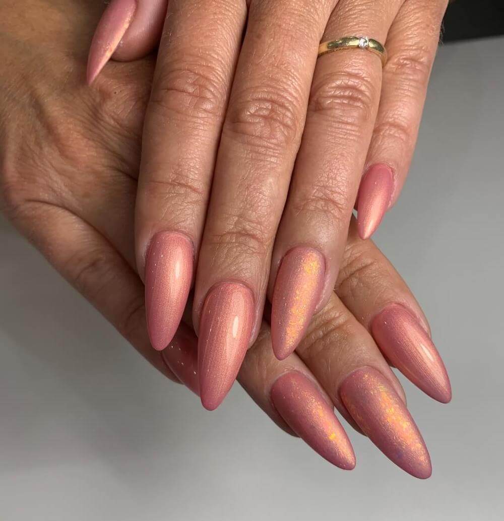 #416 Premium-EFFEKT Color Gel 5ml Zartes Rosa mit feinem Goldschimmer - MSE - The Beauty Company