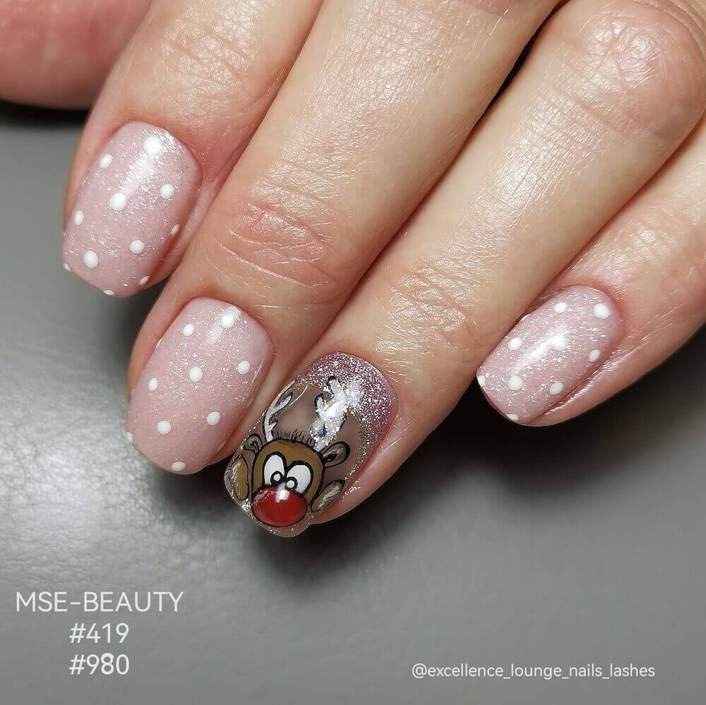 #419 Premium-EFFEKT Color Gel 5ml Zarter Rosaton mit feinen Glitzerpartikeln - MSE - The Beauty Company