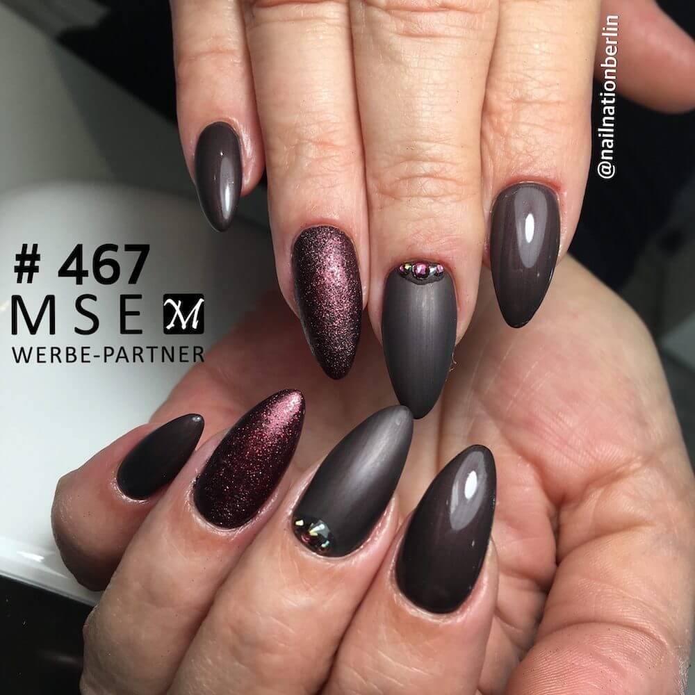 #467 Premium-EFFEKT Color Gel 5ml Schwarzrot mit dezentem Perlglanz - MSE - The Beauty Company