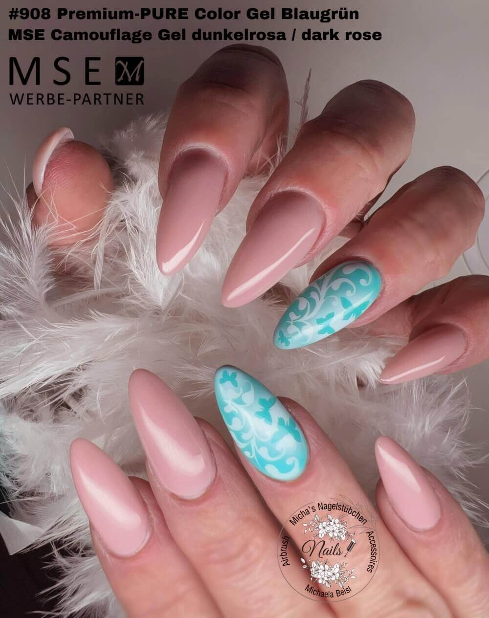 #908 Premium-PURE Color Gel 5ml Blaugruen - MSE - The Beauty Company