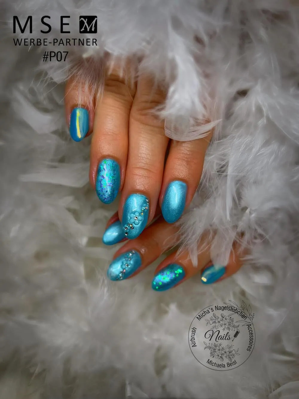 #P-07 Mother of Pearl EFFEKT Color Gel 5ml Blaugruen - MSE - The Beauty Company