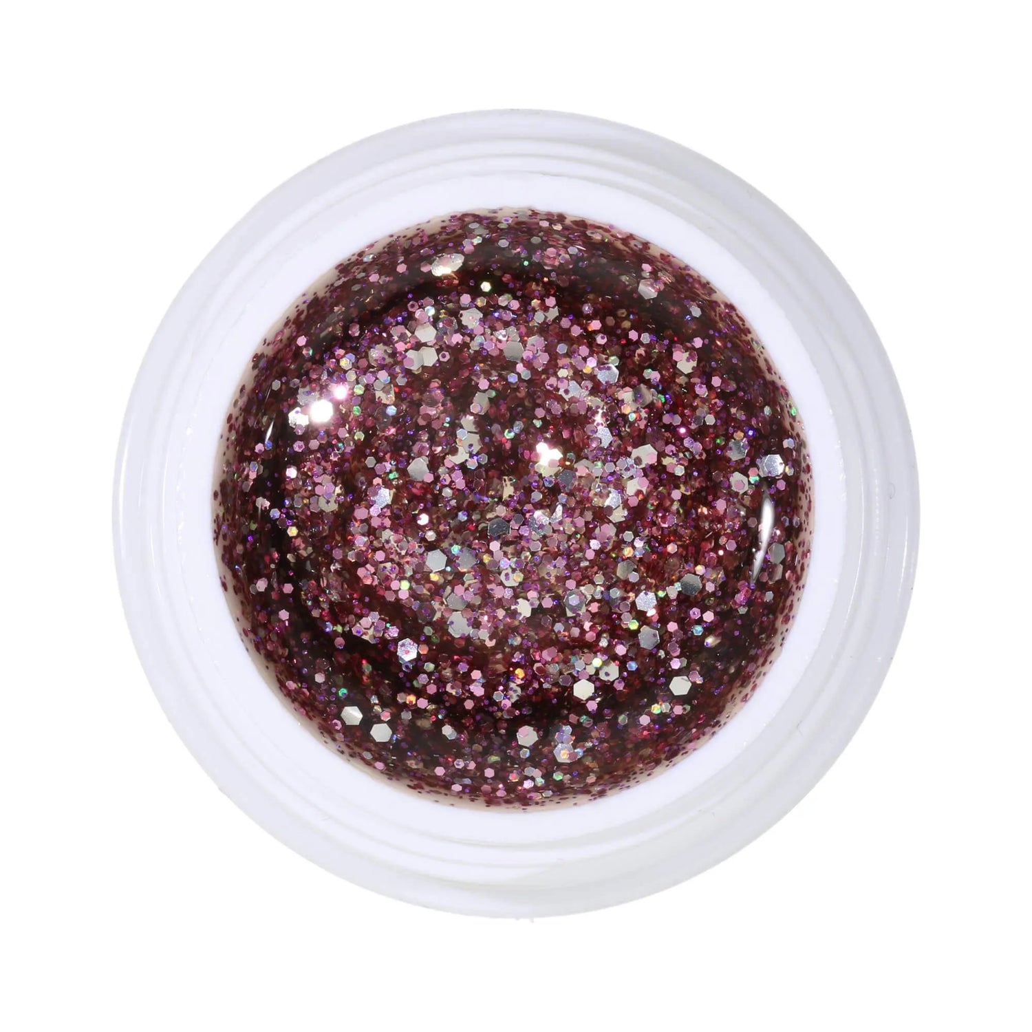 #256 Premium-GLITTER Color Gel 5ml Mischung aus rosa-, silber- und regenfarbenem Glitter - MSE - The Beauty Company