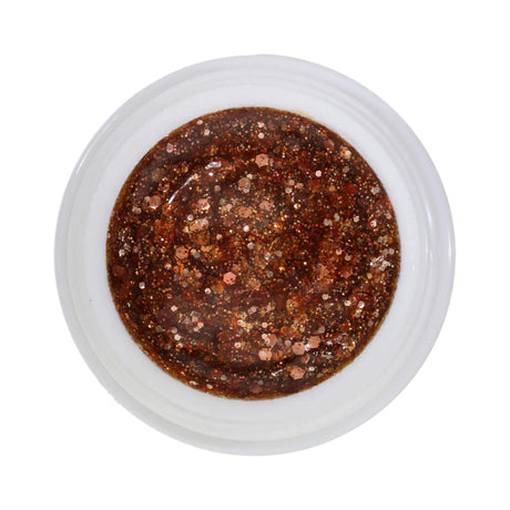 #259 Premium-GLITTER Color Gel 5ml Blassroter Glitter unterstützt durch kupferfarbene Glitterfäden - MSE - The Beauty Company
