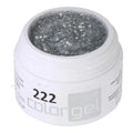 #222 Gel Couleur PAILLETTES Premium 5ml Gel pailleté argenté classique dominé par de grosses paillettes
