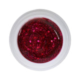 #264 Premium-GLITTER Color Gel 5ml Pinkfarbenes Gel mit pinkfarbenem Glitter und grossen hellroten Glitterpartikeln