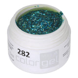 # 282 gel de couleur brillant premium 5 ml Gel transparent avec des paillettes bleu fin, des paillettes mâles grossières et des filetages de paillettes en argent