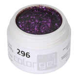 #296 Gel màu long lanh cao cấp 5ML cổ điển Violet Glitter Gel bị chi phối bởi các hạt long lanh thô