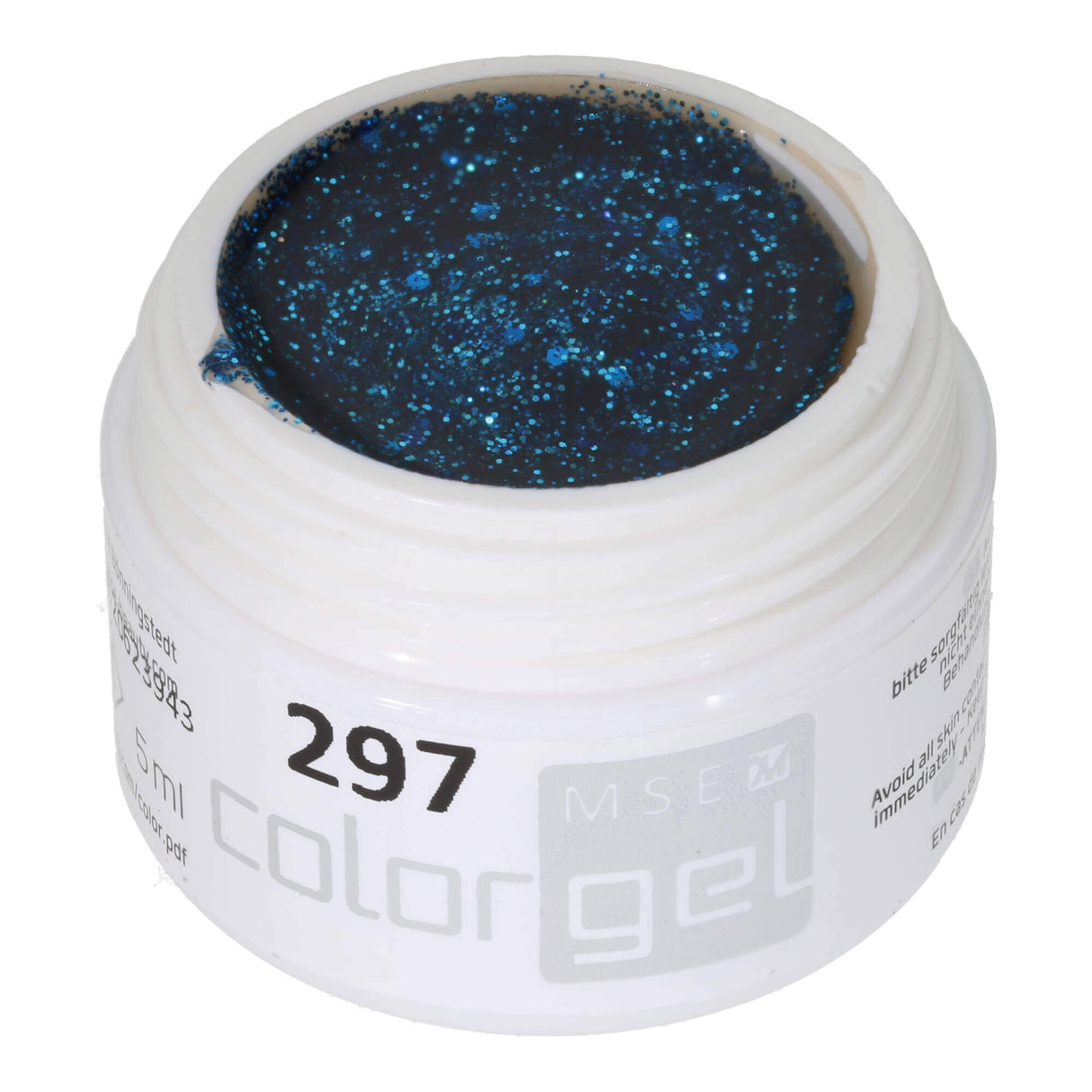 # 297 Gel de couleur brillant premium 5 ml gel de paillettes bleues classiques dominée par des particules de paillettes grossières