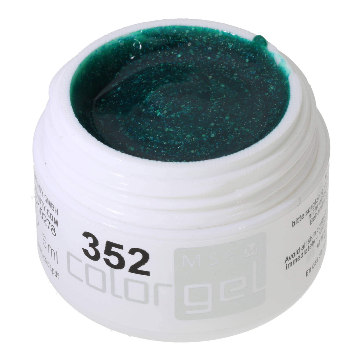 # 352 Gel de couleur de paillettes premium 5 ml vert brillant avec des paillettes en iriston vert